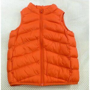 NWT Wonder Nation Bright Orange Eco-Friendly Puffer Vest Kids 4T Packable Warmth